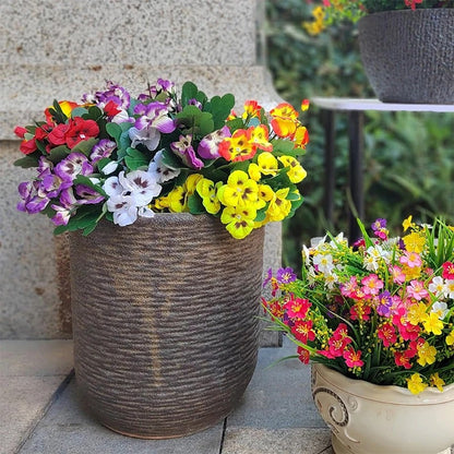 Artificial Pansy Flowers 30cm Plastic Fake Flower Bouquet For Home Room Decor Garden Wedding Parties Home Plant Bunch Decoration