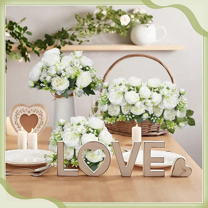 Artificial Peony Simulation Flower Bouquet 5 Big Head 2 Small Bud Flower for Table Centerpieces Home Wedding Bridal Decoration