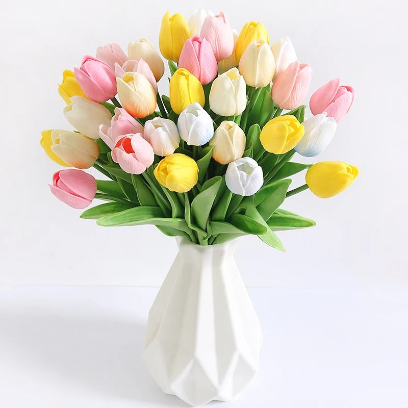 Artificial Tulip Flowers Plants For Interiors Outdoor Garden Soft Material Party Accessories Gifts For Female Festival Ornaments