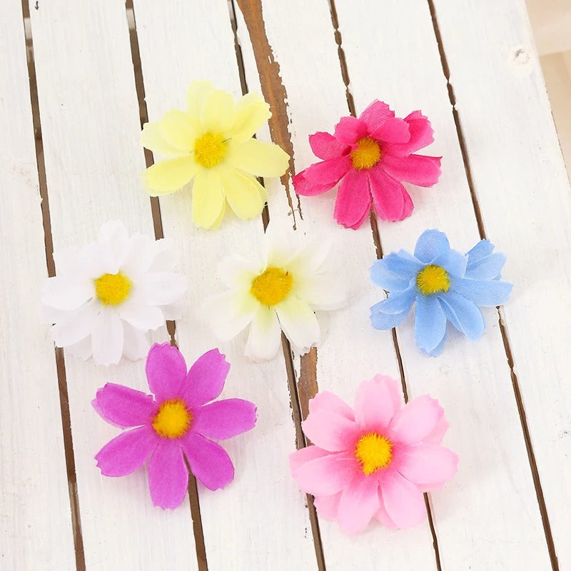 30/50Pcs Artificial Flowers Daisy Silk Flowers Decoration Party Wedding Decoration Home Party Daisy Floral Design Craft Supplies