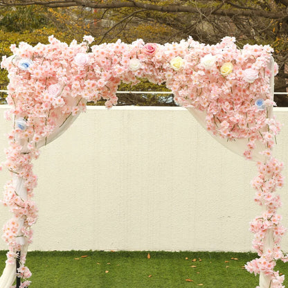 5.9ft Cherry Blossom Artificial Flowers Vine Fake Flower Rattan Wreaths Decoration for Home Garden Wedding Decor Flowers Garland