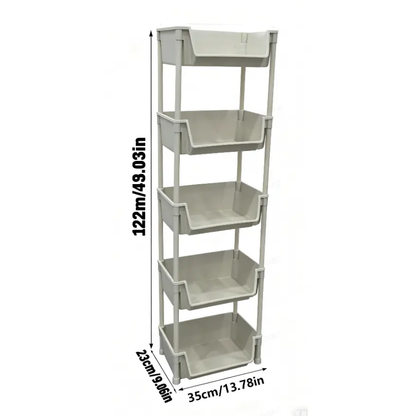 Multifunctional Multi-Layer Plastic Storage Cartwith Wheels, Layered Shelf Organizer for BedroomKitchen Bathroom Living Room memorial day deals