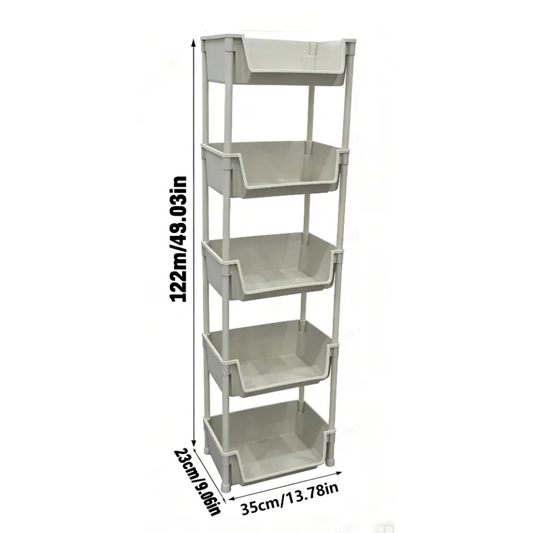 Multifunctional Multi-Layer Plastic Storage Cartwith Wheels, Layered Shelf Organizer for BedroomKitchen Bathroom Living Room memorial day deals