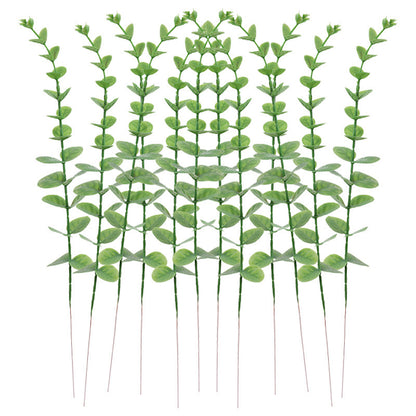 12pcs Simulation greenery plastic home eucalyptus props plants artificial flowers