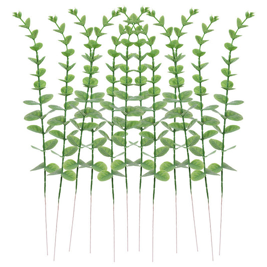 12pcs Simulation greenery plastic home eucalyptus props plants artificial flowers