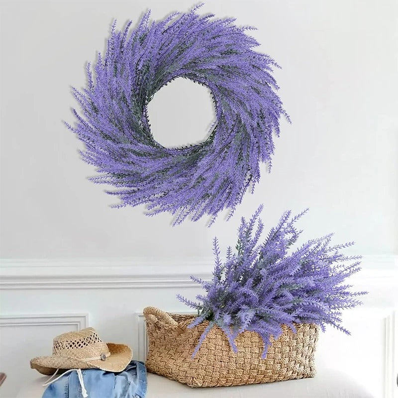35cm Purple Plastic Artificial Lavender Fake Plant for Wedding Home Room Garden Decorations Bridal Bouquet Photography Props