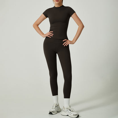 Women's Solid Color Set, Basic Versatile T-Shirt Top