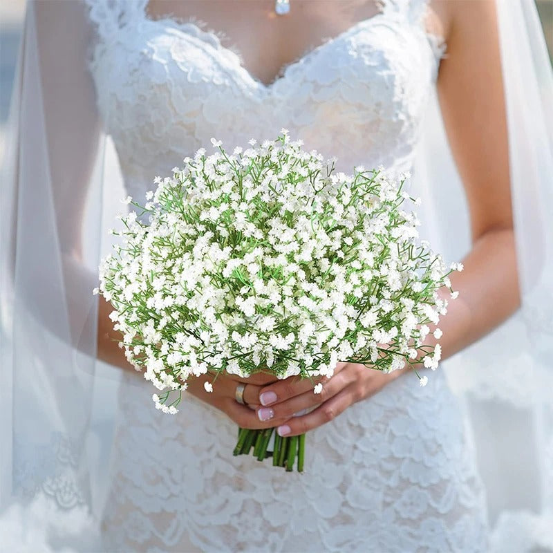 108Heads 63cm Babies Breath Artificial Flowers Plastic Gypsophila DIY Floral Bouquets For Handmade Wedding Party Home Decoration