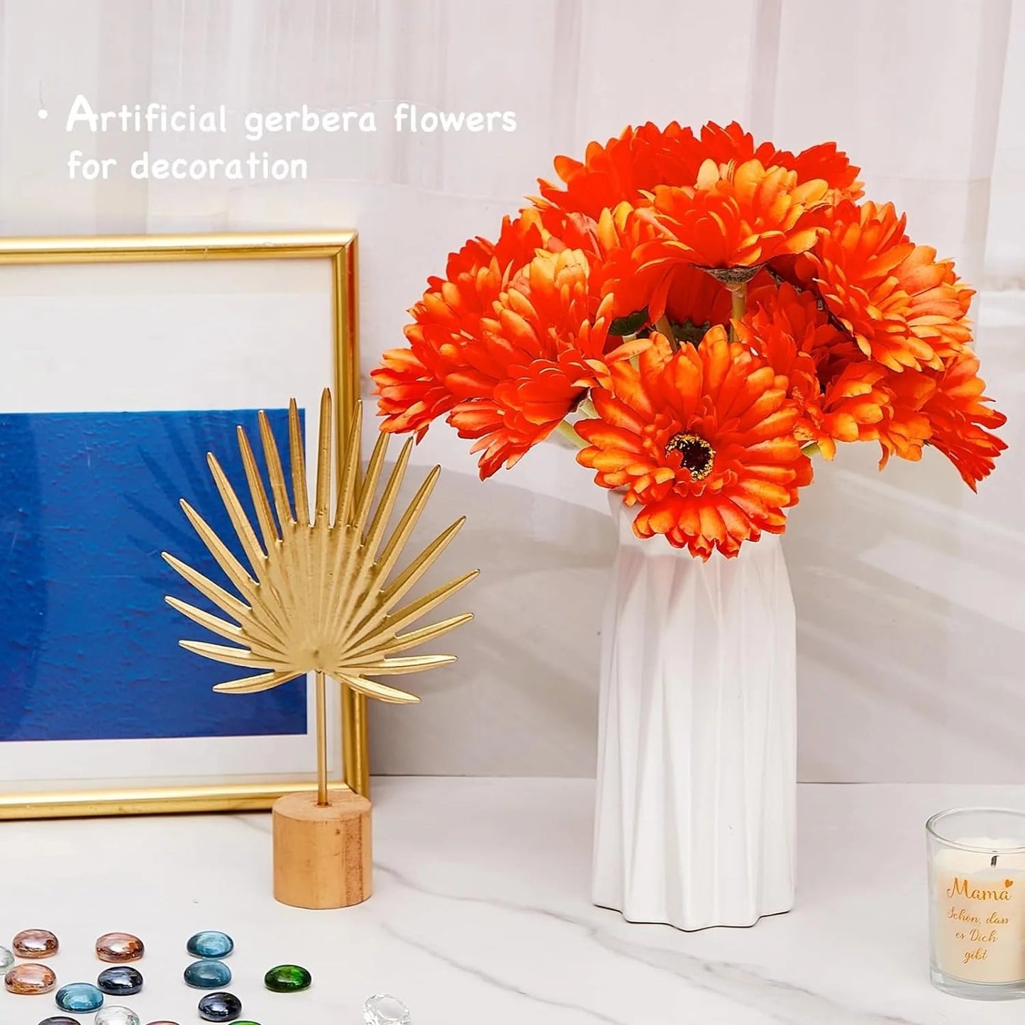 1/3pcs Daisy Flower Artificial Flowers Bouquet for Indoor Room Home Vase Decor Fake Flowers Garden Wedding Decoration Outdoor