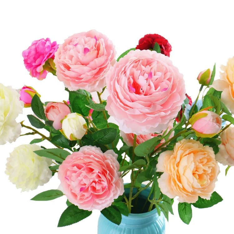 1pcs 60cm Artificial Peony Rose Silk Flowers Bedroom Table Decor 3 Heads Fake Flowers Party Home Decoration Wedding Bouquet