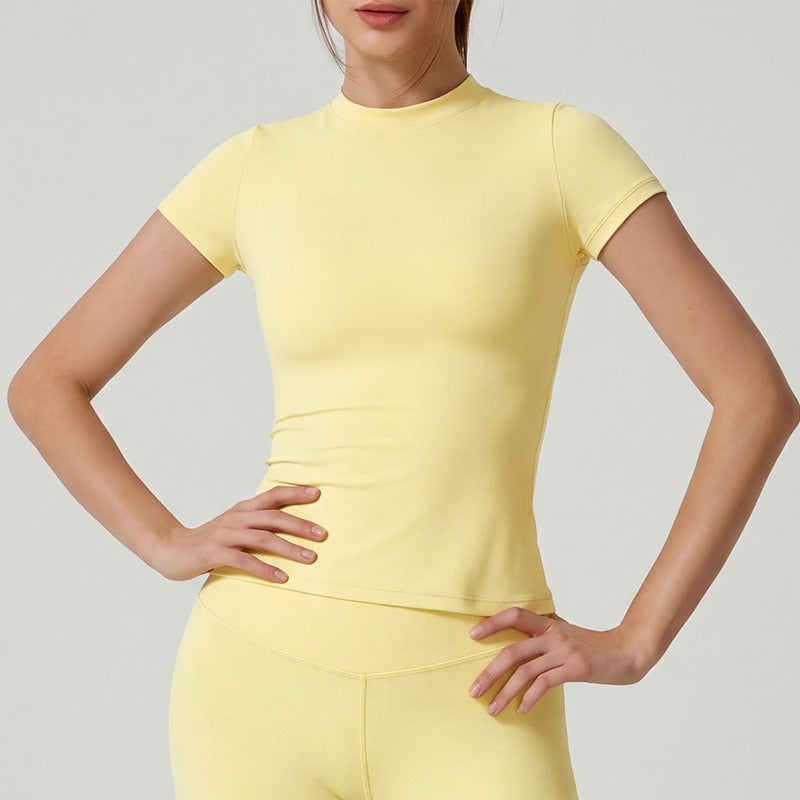 Women's Solid Color Set, Basic Versatile T-Shirt Top