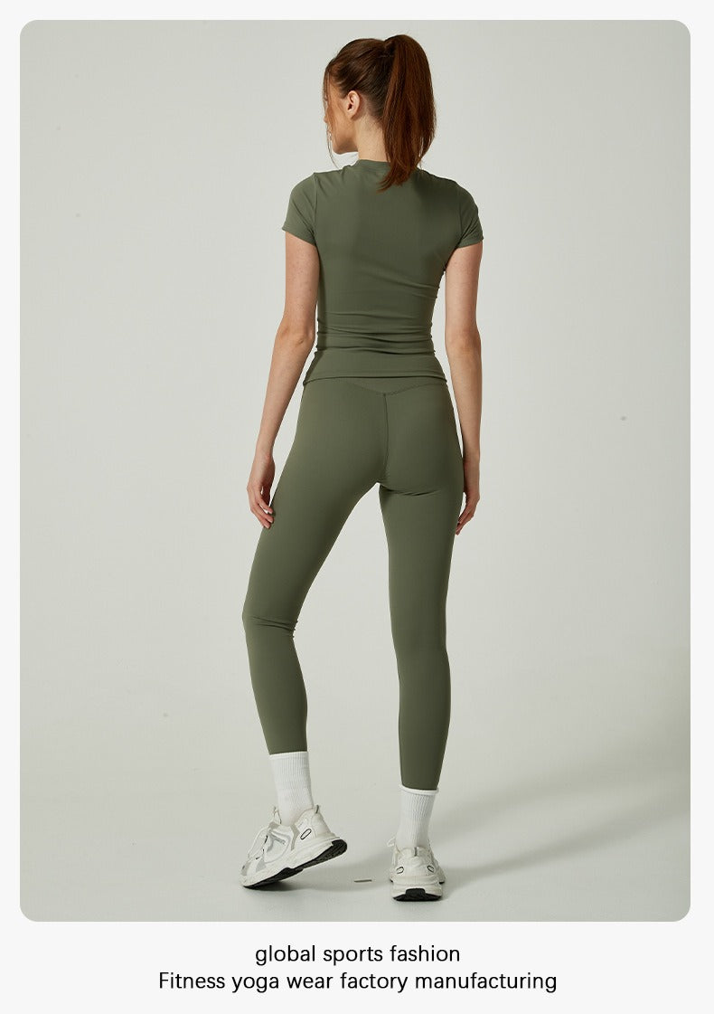 Women's Solid Color Set, Basic Versatile T-Shirt Top