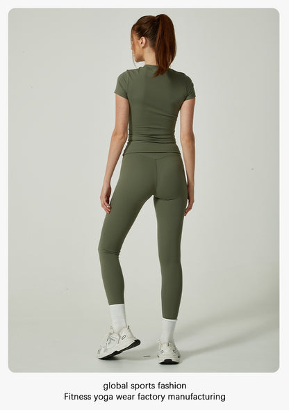 Women's Solid Color Set, Basic Versatile T-Shirt Top