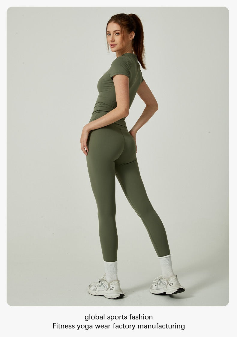 Women's Solid Color Set, Basic Versatile T-Shirt Top