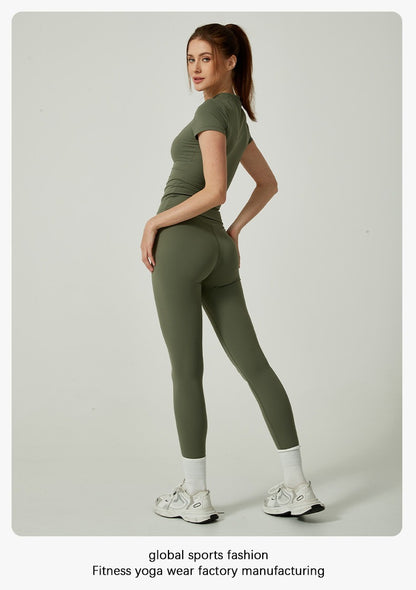 Women's Solid Color Set, Basic Versatile T-Shirt Top
