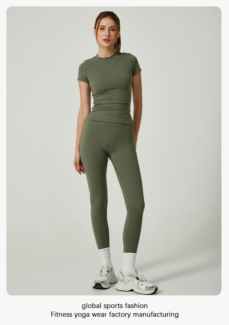 Women's Solid Color Set, Basic Versatile T-Shirt Top
