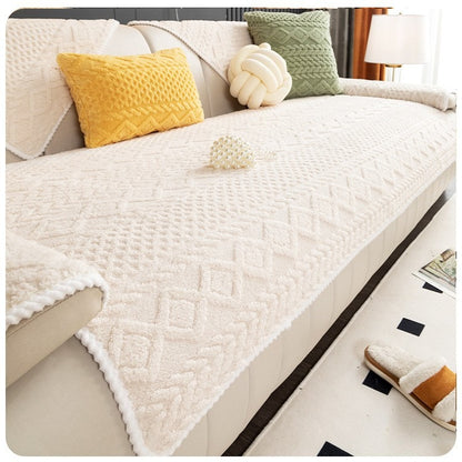 Solid Color Sofa Cover: Non-slip Washable Sofa Slipcover