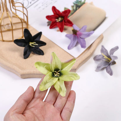 10/20/50 Pcs Silk Artificial Flower Lily Flower Head DIY Crafts Scrapbooking Home Wedding Room Party Wreath Decor Accessories