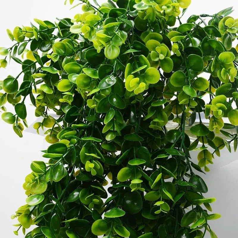 Artificial 5Forks Rattan Eucalyptus Wall Hanging Simulation Greenery Fake Hanging Plants Vine Diy  Home Outdoor Decor Plant