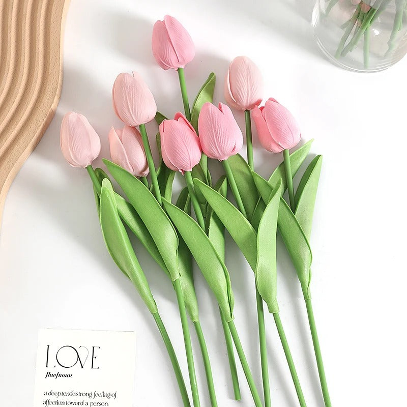 Artificial Tulip Flowers Plants For Interiors Outdoor Garden Soft Material Party Accessories Gifts For Female Festival Ornaments