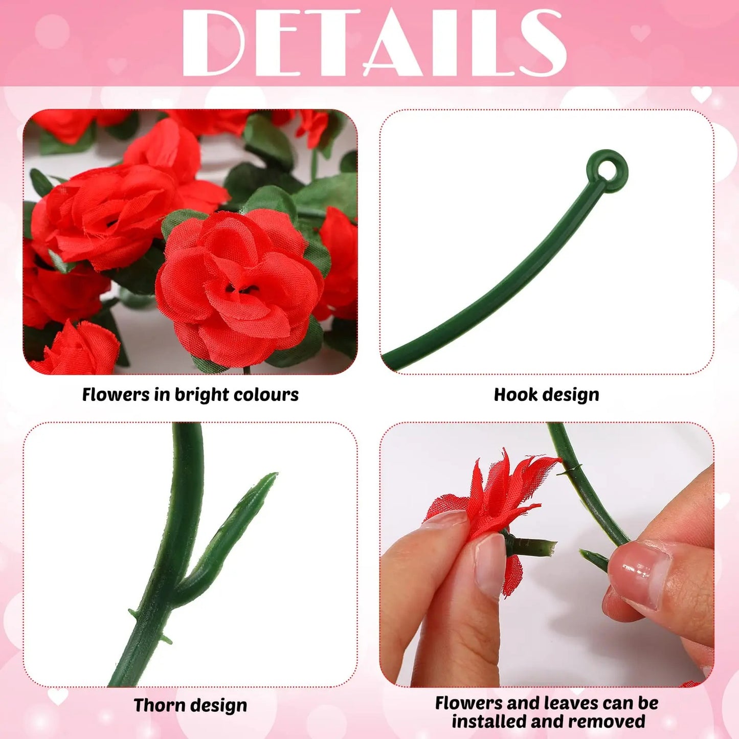 1pc 250CM Artificial Flowers Garland Rose Vines Fake Hanging Flower Vine for Wedding Arch Wall Decor Home Garden Room Decoration