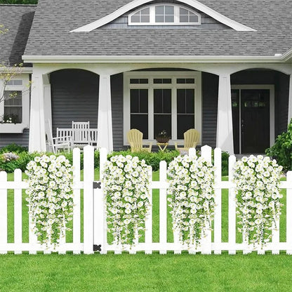 1/2Pc 75cm White Artificial Morning Glory Wall Hanging Faux Violet Plants Hanging Flowers Vines for Home Garden Wedding Decor