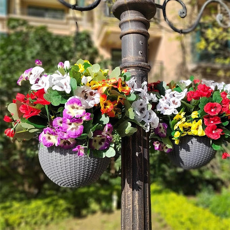 Artificial Pansy Flowers 30cm Plastic Fake Flower Bouquet For Home Room Decor Garden Wedding Parties Home Plant Bunch Decoration
