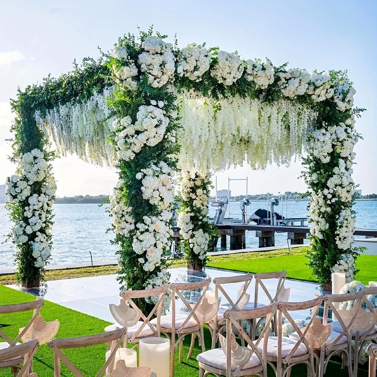Artificial Wisteria Hanging Flower Vine 12Pieces Home Party Garden Decoration Fake Flowers Wedding Wall Decor Artificial Plants