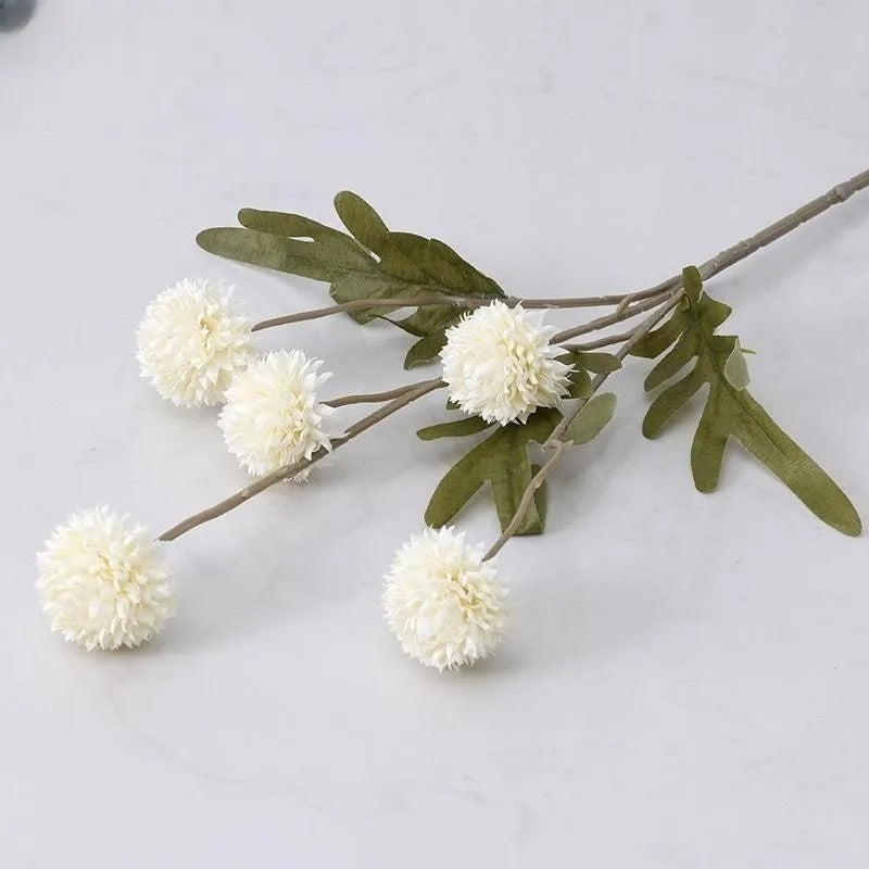 5 Heads Artificial Flower Bouquet Silk Dandelion Flower Ball Fake Flowers Home Garden Wedding Decors DIY Craft Wreath Christmas