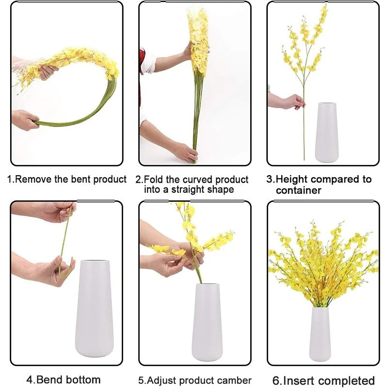 Yellow Simulation Flower Dancing Orchid Decoration Fake Flower Soft Decoration Simulation Plant Home Wedding Artificial Flowers