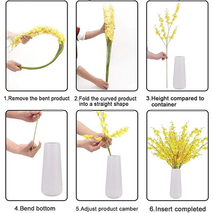 Yellow Simulation Flower Dancing Orchid Decoration Fake Flower Soft Decoration Simulation Plant Home Wedding Artificial Flowers