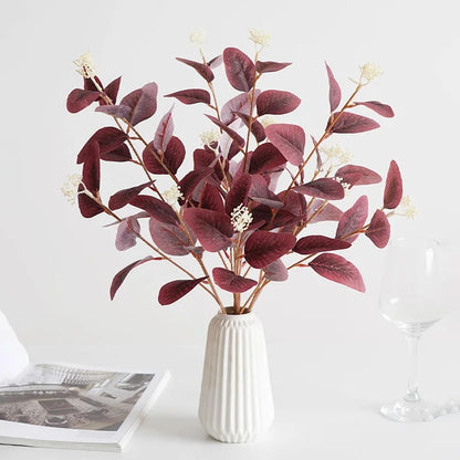 52cm Artificial Fall Eucalyptus Fake Foliage Branches Autumn Flowers Decorations Home Wedding Thanksgiving Christmas Decoration