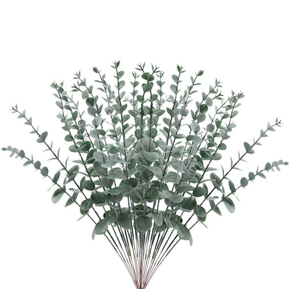12pcs Simulation greenery plastic home eucalyptus props plants artificial flowers