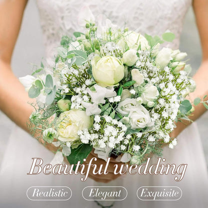 20 Baby Breath Artificial Flowers - Babies Breath Flowers Artificial Bulk Faux Flowers Bouquet White Flores Greenery Real Touch Fake Flowers Arrangements Wedding Centerpieces Tables Decorations