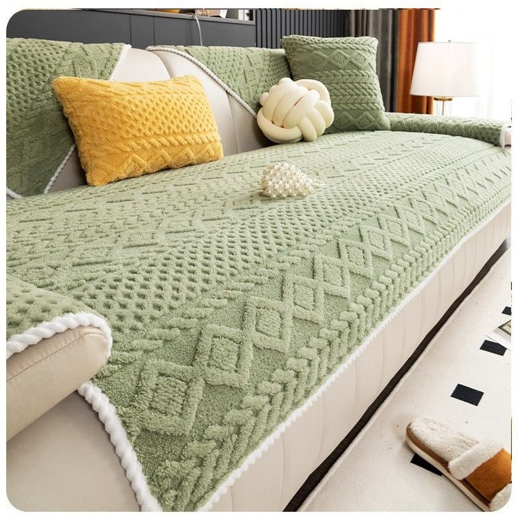 Solid Color Sofa Cover: Non-slip Washable Sofa Slipcover