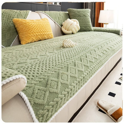 Solid Color Sofa Cover: Non-slip Washable Sofa Slipcover