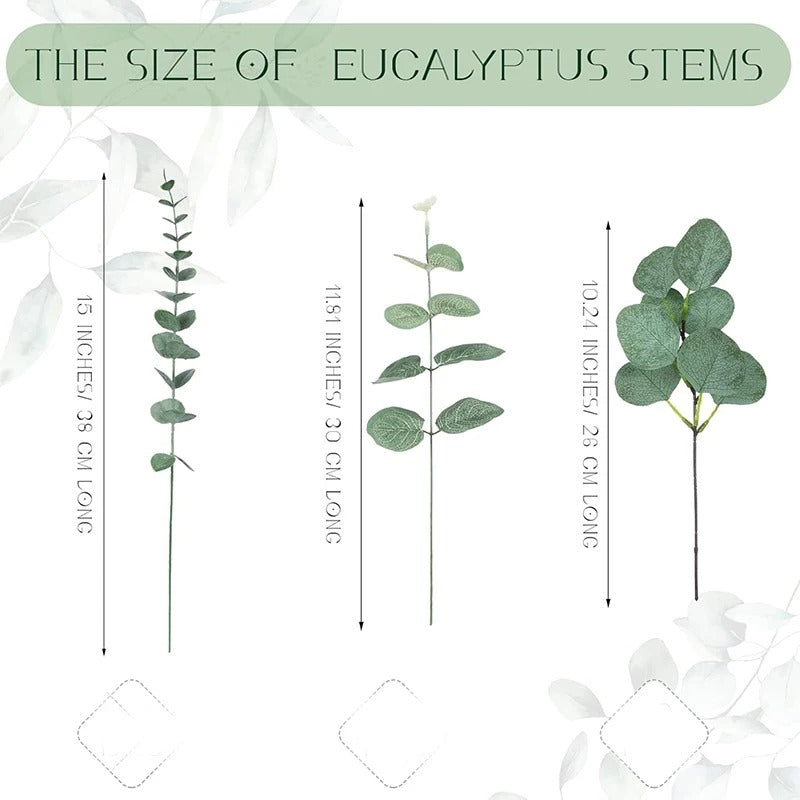 5/10/20Pcs Artificial Eucalyptus Leaves Stems Bulk Silver Dollar Leaf Picks Plant Fake Flowers for Wedding Bouquets Floral Decor