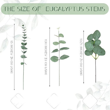 5/10/20Pcs Artificial Eucalyptus Leaves Stems Bulk Silver Dollar Leaf Picks Plant Fake Flowers for Wedding Bouquets Floral Decor