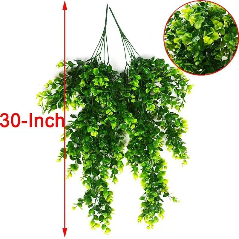 Artificial 5Forks Rattan Eucalyptus Wall Hanging Simulation Greenery Fake Hanging Plants Vine Diy  Home Outdoor Decor Plant