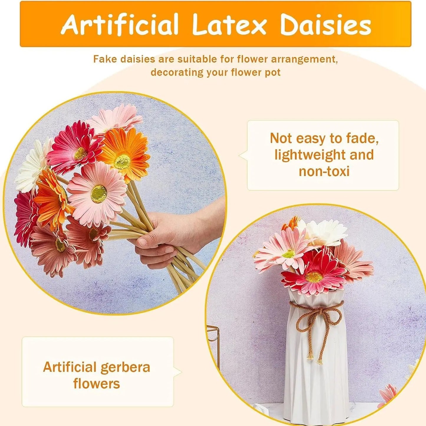 1/3pcs Daisy Flower Artificial Flowers Bouquet for Indoor Room Home Vase Decor Fake Flowers Garden Wedding Decoration Outdoor