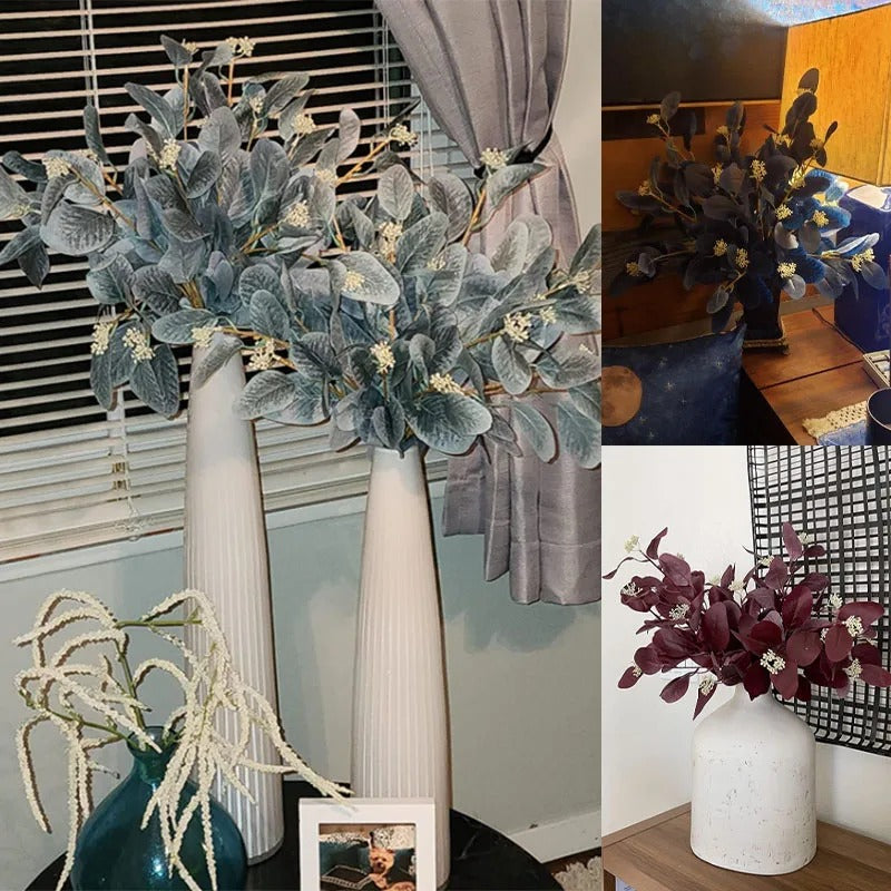 52cm Artificial Fall Eucalyptus Fake Foliage Branches Autumn Flowers Decorations Home Wedding Thanksgiving Christmas Decoration