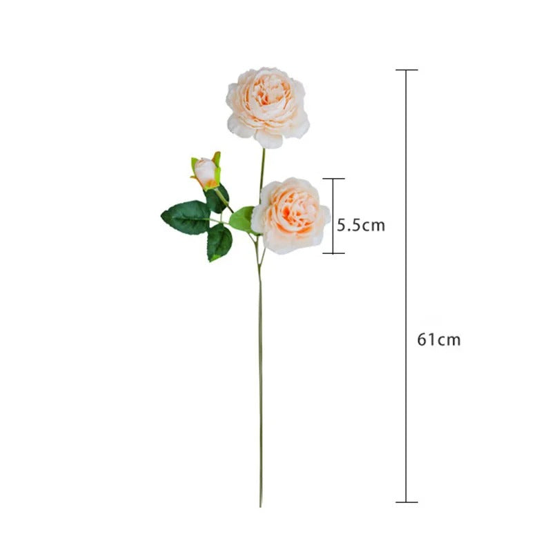 1pcs 60cm Artificial Peony Rose Silk Flowers Bedroom Table Decor 3 Heads Fake Flowers Party Home Decoration Wedding Bouquet