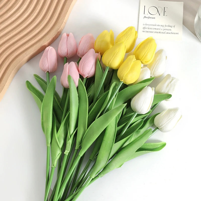 Artificial Tulip Flowers Plants For Interiors Outdoor Garden Soft Material Party Accessories Gifts For Female Festival Ornaments
