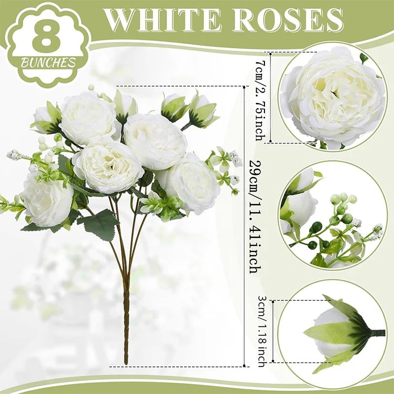 Artificial Peony Simulation Flower Bouquet 5 Big Head 2 Small Bud Flower for Table Centerpieces Home Wedding Bridal Decoration