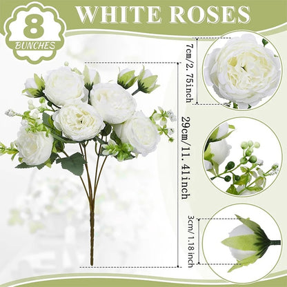 Artificial Peony Simulation Flower Bouquet 5 Big Head 2 Small Bud Flower for Table Centerpieces Home Wedding Bridal Decoration