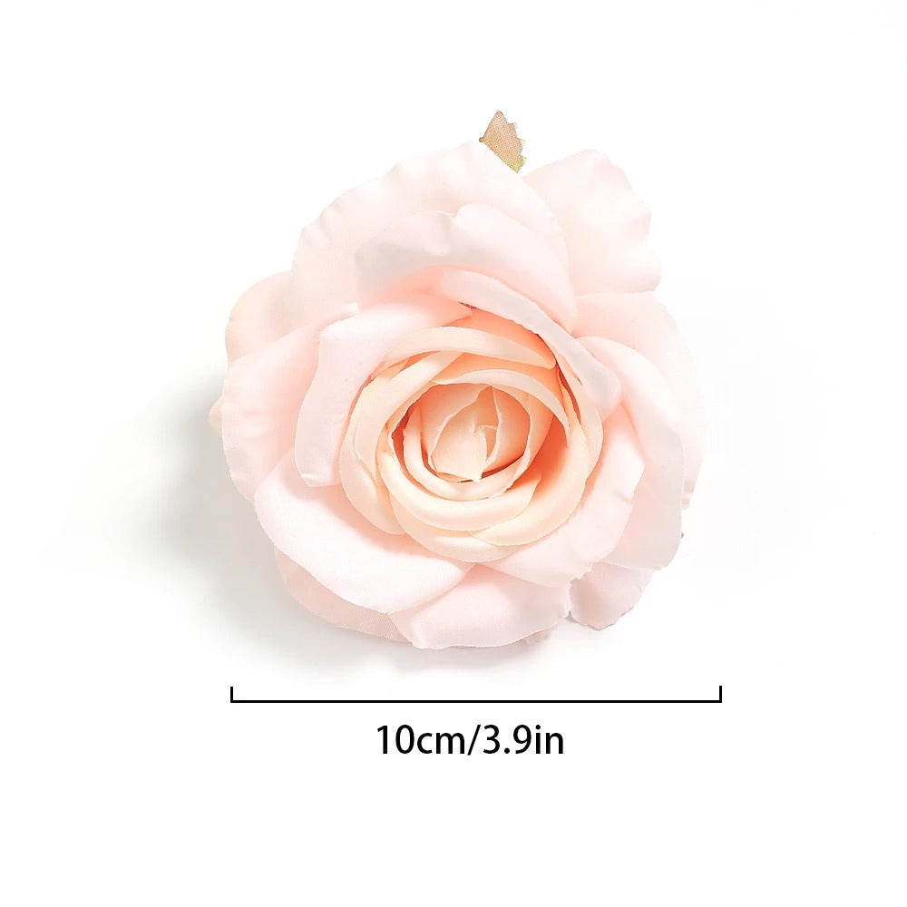 2/5Pcs 10cm Artificial Rose Silk Flower Heads Simulated Flower Home Room Decoration Wedding Decoration DIY Wreath Accessories