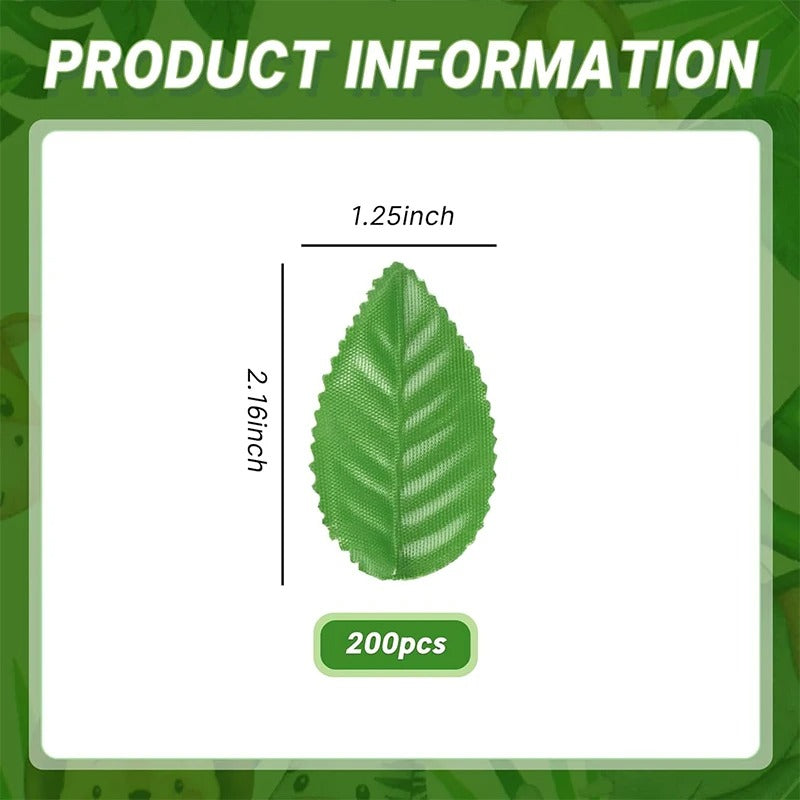 200/400Pcs 5.5cm Artificial Green Rose Leaves for DIY Craft Scrapbook Flower Arrangement Home Room Wedding Garland Decoration