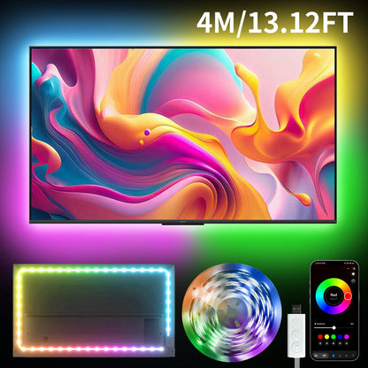 200FT 100FT 50FT Smart Led Strip Lights RGB Color Changing Time Setting Music Sync Strip Lights with both App and Remote Control for Bedroom Indoor Lighting, for Christmas Gifts