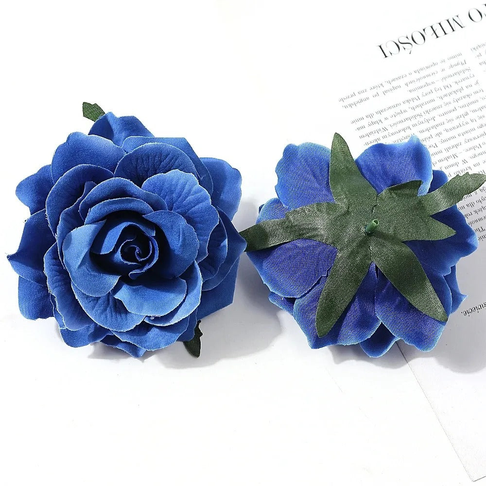 2/5Pcs 10cm Silk Rose Artificial Flowers Heads for Home Room Decor Bride Wedding Party Outfits Decoration DIY Garland Accessory