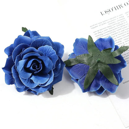 2/5Pcs 10cm Silk Rose Artificial Flowers Heads for Home Room Decor Bride Wedding Party Outfits Decoration DIY Garland Accessory